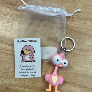 Pink Ostrich Keychain